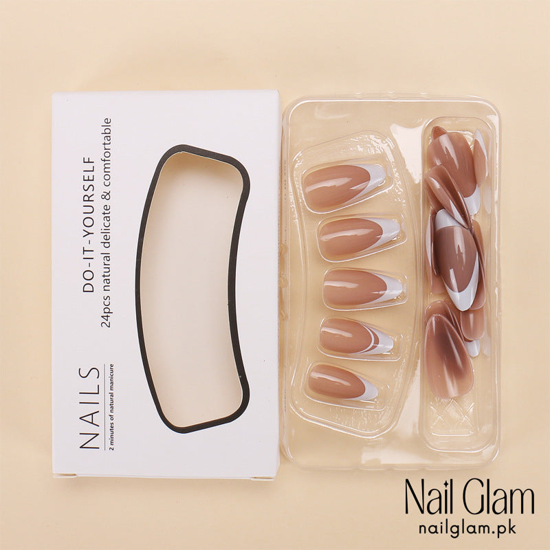 Nail Glam 539 - Modern French Curve (24Pcs) - Application Kit Included