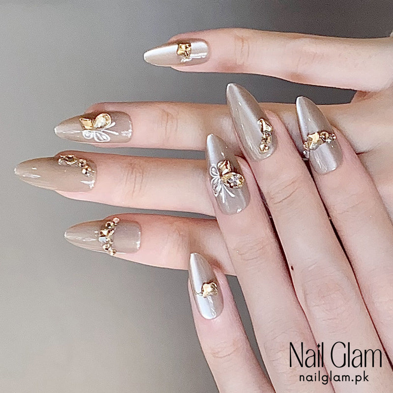 Nail Glam 541 - Luxe Butterfly (30Pcs) - Application Kit Included