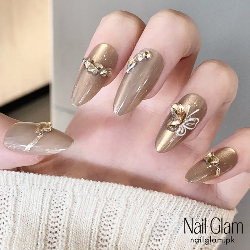 Nail Glam 541 - Luxe Butterfly (30Pcs) - Application Kit Included