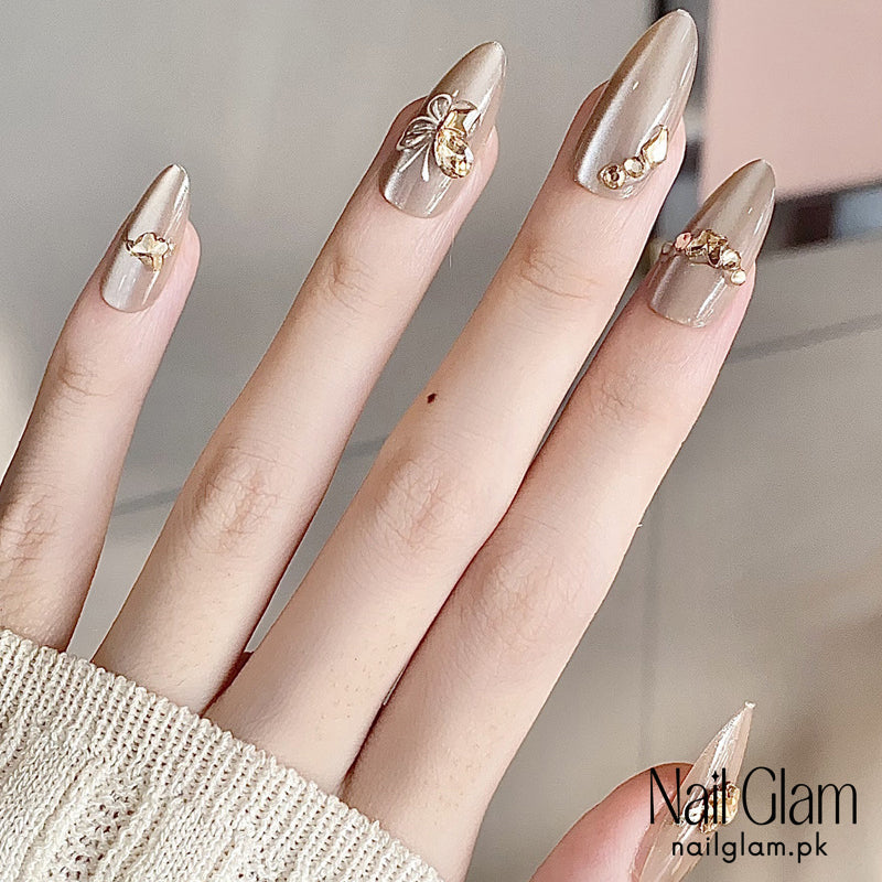 Nail Glam 541 - Luxe Butterfly (30Pcs) - Application Kit Included