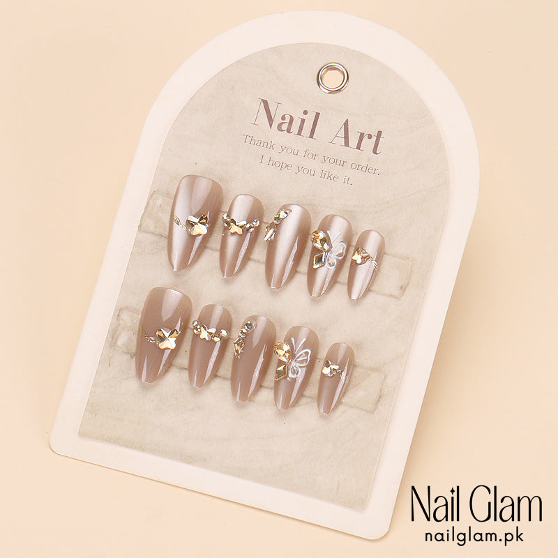 Nail Glam 541 - Luxe Butterfly (30Pcs) - Application Kit Included