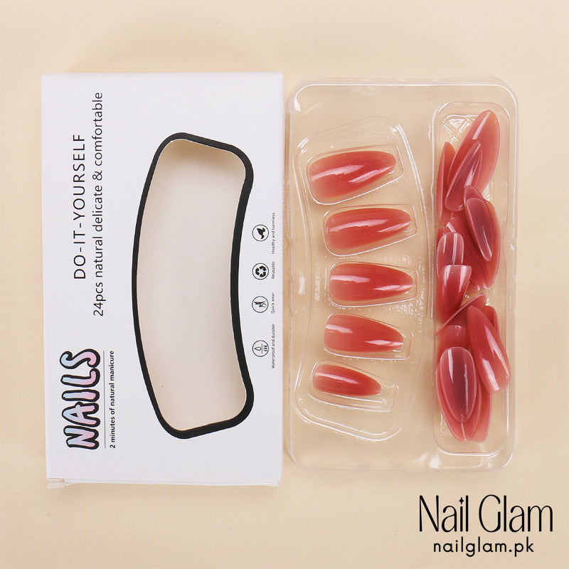 Nail Glam 542 - Pink Gradient (24Pcs) - Application Kit Included