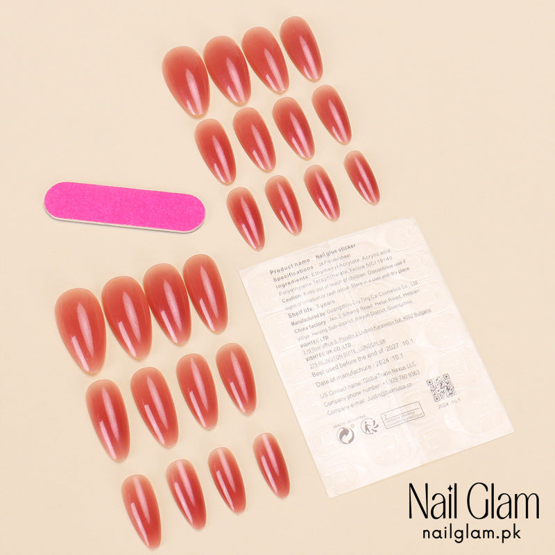Nail Glam 542 - Pink Gradient (24Pcs) - Application Kit Included