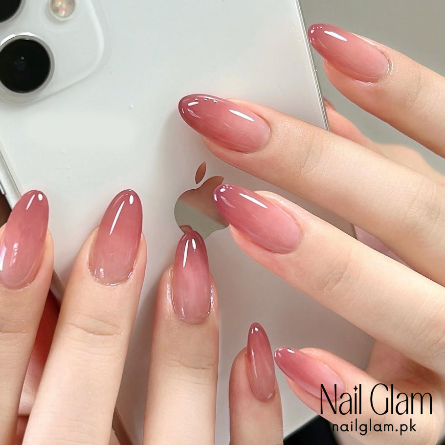 Nail Glam 545 - Soft Pink Gradient (30Pcs) - Application Kit Included