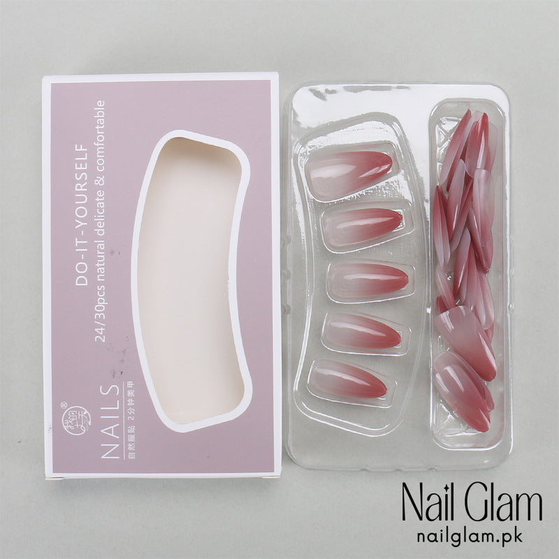 Nail Glam 545 - Soft Pink Gradient (30Pcs) - Application Kit Included