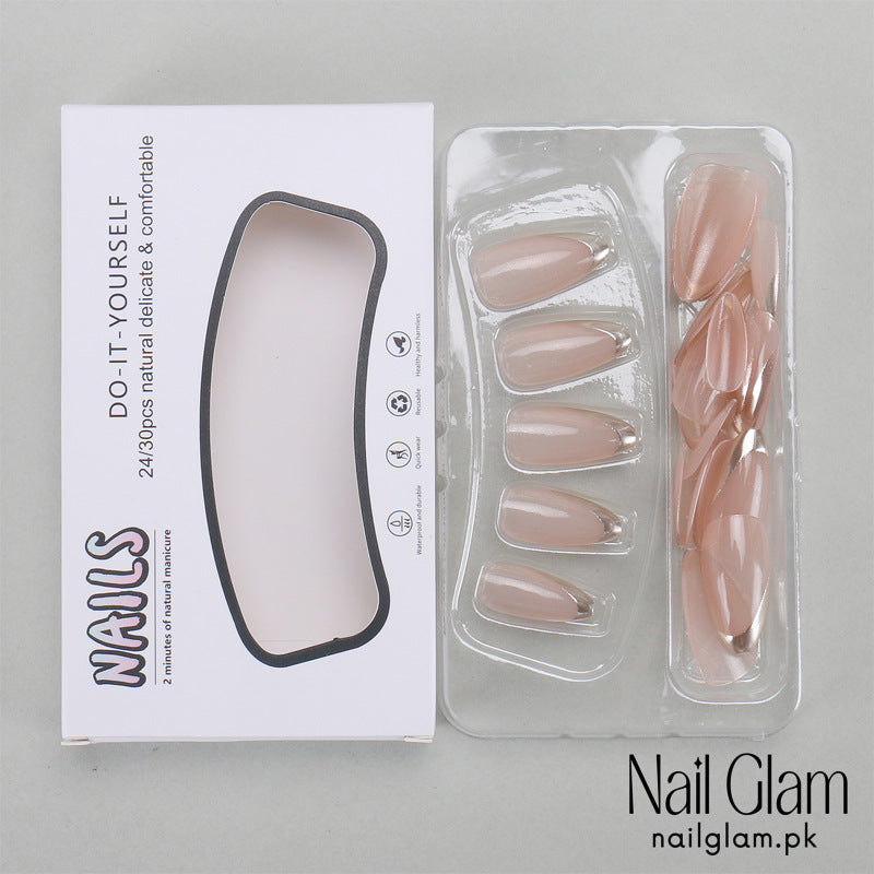 Nail Glam 547 -  French Curve (24Pcs) - Application Kit Included
