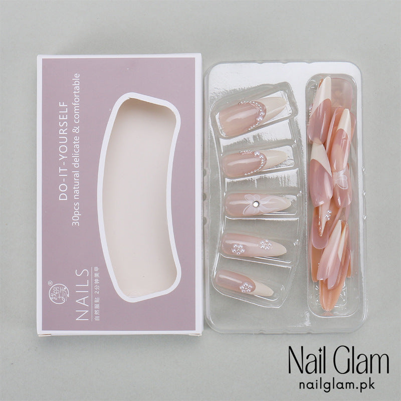 Nail Glam 548 - Fluttering Petal (30Pcs) - Application Kit Included