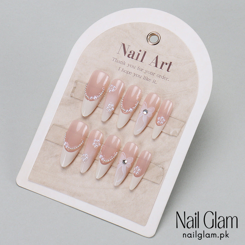 Nail Glam 548 - Fluttering Petal (30Pcs) - Application Kit Included