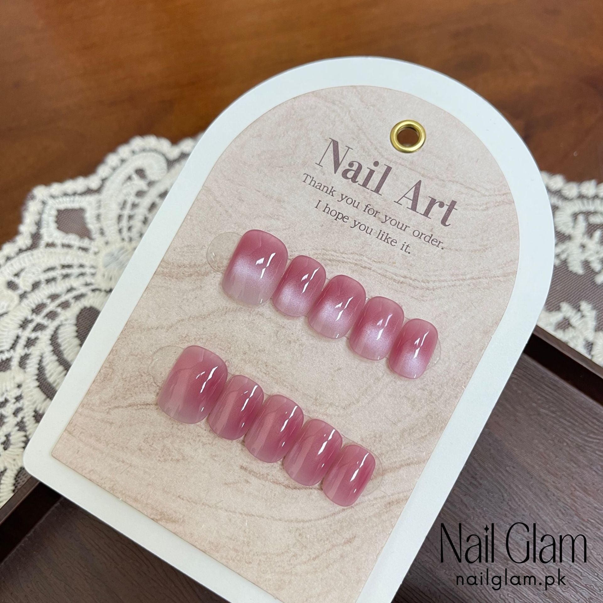 Nail Glam 557 - Pink Opal (30Pcs) - Application Kit Included