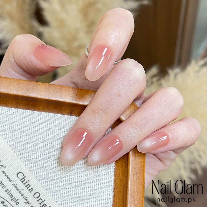 Nail Glam 561 - Soft Nude Cat Eyes (30Pcs) - Application Kit Included