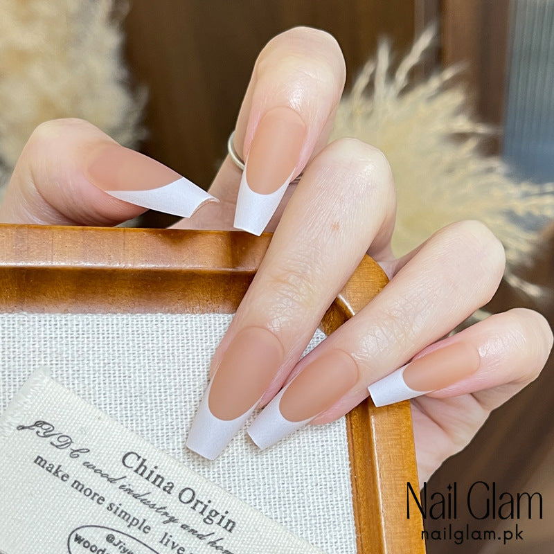 Nail Glam 563 - French Style (24Pcs) - Application Kit Included