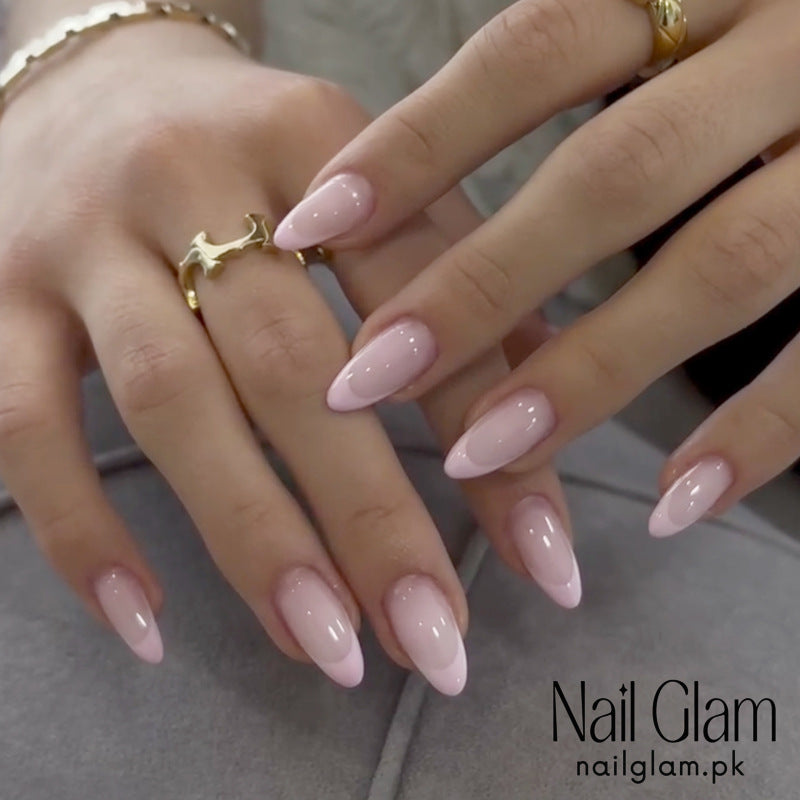 Nail Glam 573 - Soft Pink Opal (24Pcs) - Application Kit Included