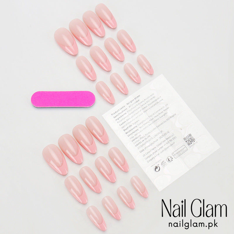 Nail Glam 573 - Soft Pink Opal (24Pcs) - Application Kit Included