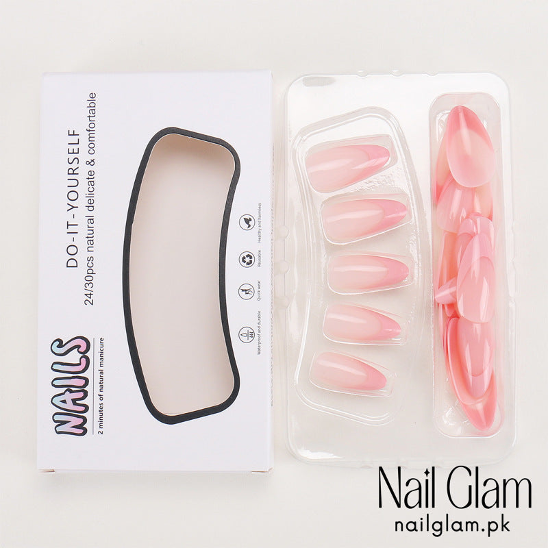 Nail Glam 573 - Soft Pink Opal (24Pcs) - Application Kit Included
