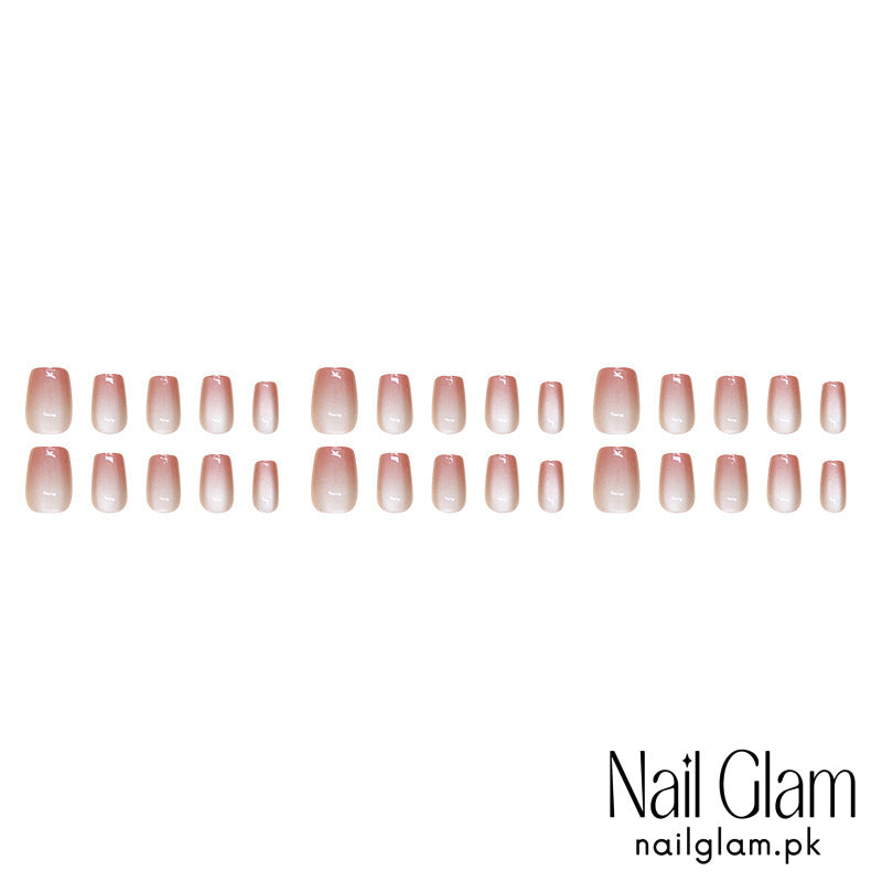 Nail Glam 575 - Peach Cat's Eye (30Pcs) - Application Kit Included