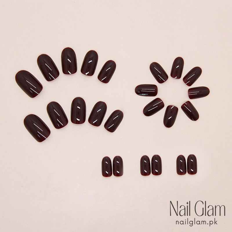 NailGlam 581 - Smoked Rose Press-On Nail Set (24Pcs) - Application Kit Included