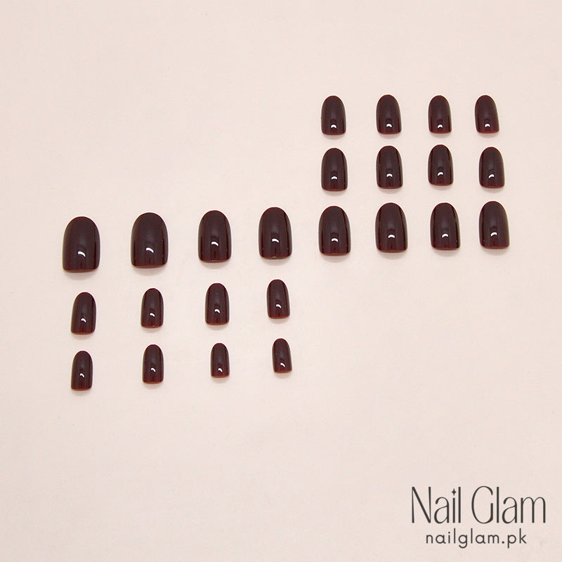 NailGlam 581 - Smoked Rose Press-On Nail Set (24Pcs) - Application Kit Included