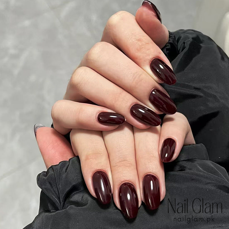 NailGlam 581 - Smoked Rose Press-On Nail Set (24Pcs) - Application Kit Included