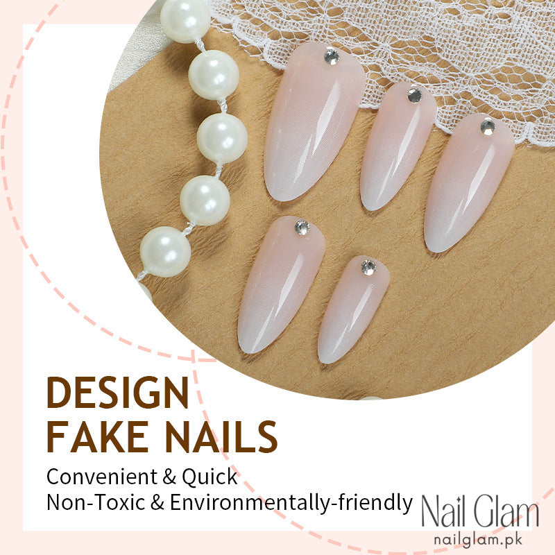 Flattering Almond Press-On Nail Set (24Pcs) - Application Kit Included