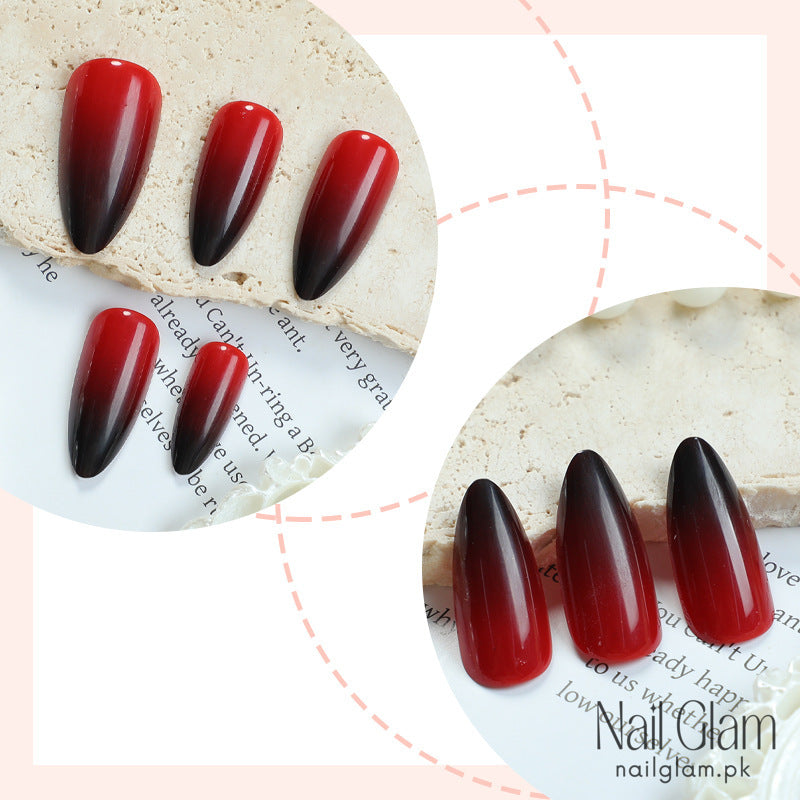 Glossy Ombre Almond (24Pcs) - Application Kit Included