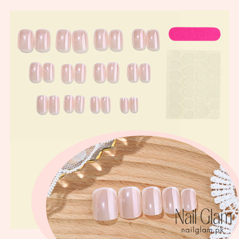 Subtle Beauty Press-On Nail Set (24Pcs) - Application Kit Included
