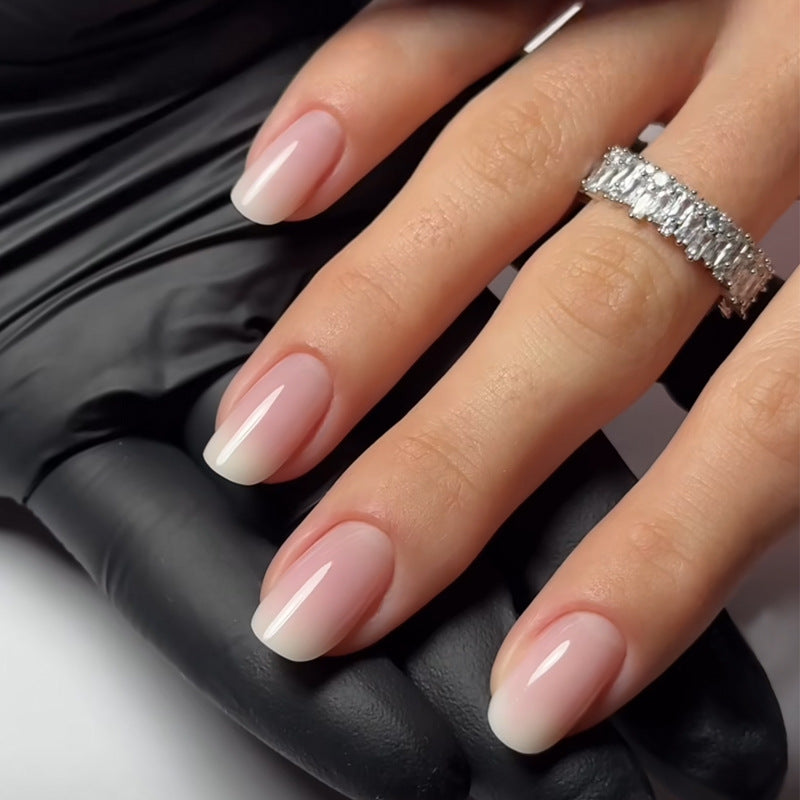 Nail Glam 615 - Milky White Press-On Nail Set (24Pcs) - Application Nail Kit Included