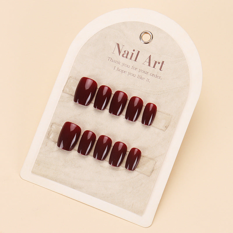 Nail Glam 620 - Wine Red Press-On Nail Set (30Pcs) - Application Nail Kit Included