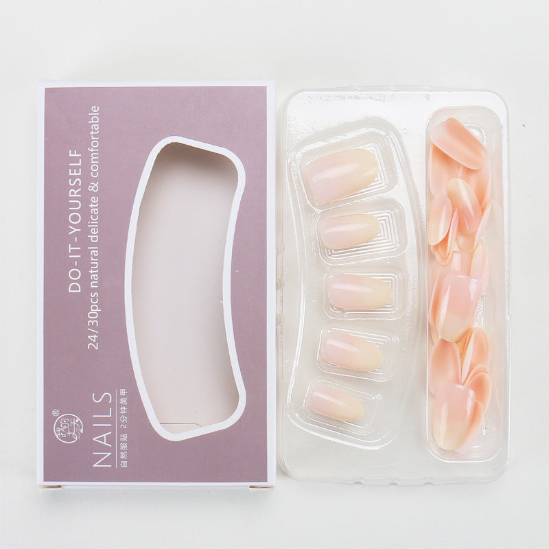 Nail Glam 623 - Cheese Gradient Press-On Nail Set (30Pcs) - Application Nail Kit Included