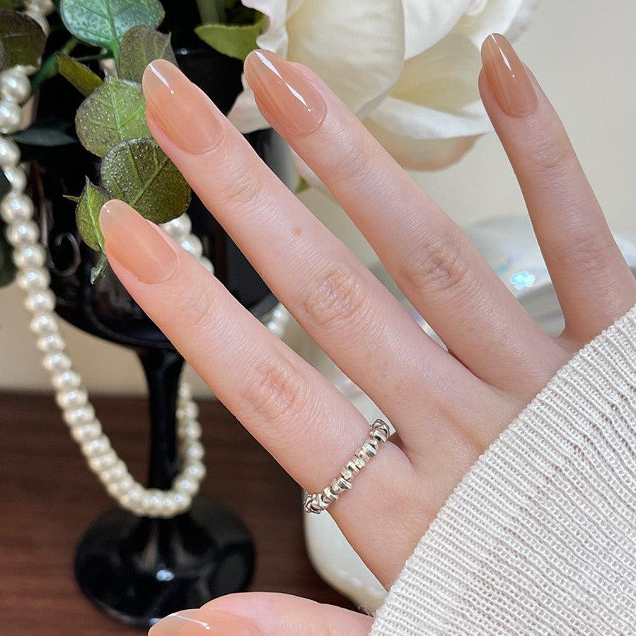 Nail Glam 625 - Nude Press-On Nail Set(30Pcs) - Application Nail Kit Included