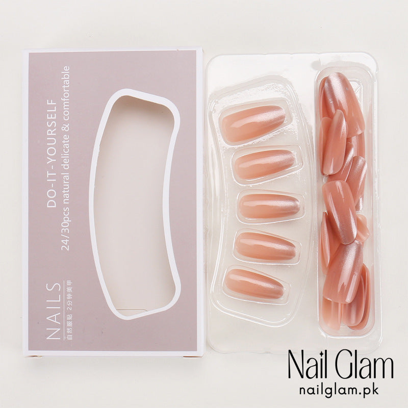 NailGlam 633 - Oval Shiny (30Pcs) - Application Kit Included