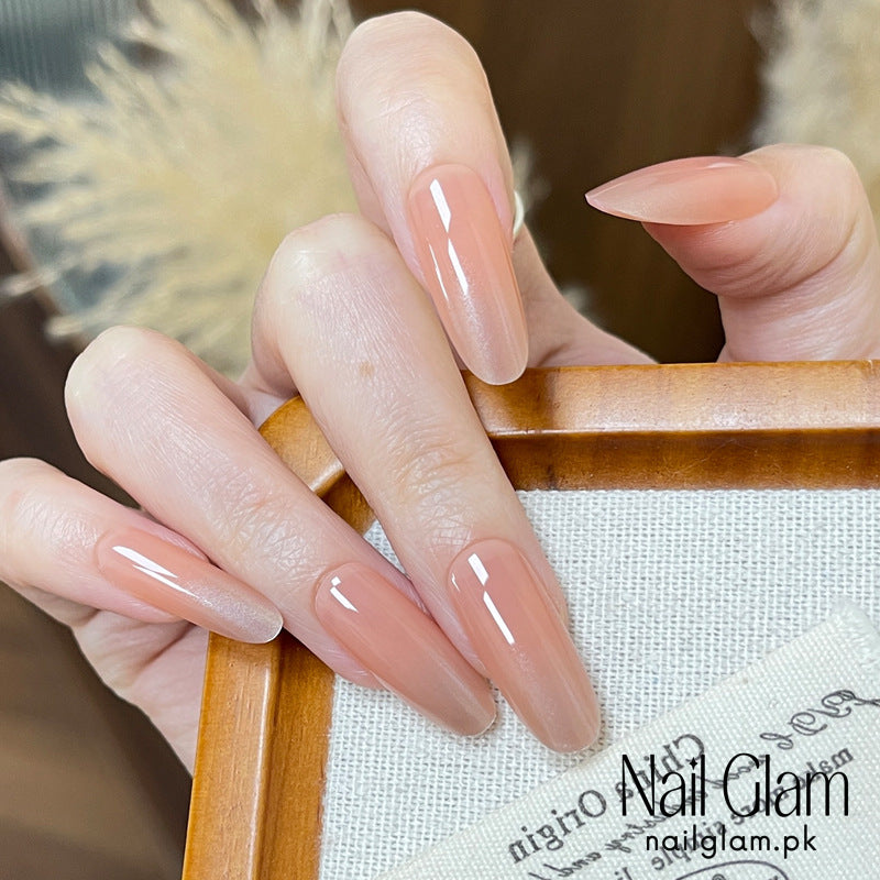 NailGlam 633 - Oval Shiny (30Pcs) - Application Kit Included