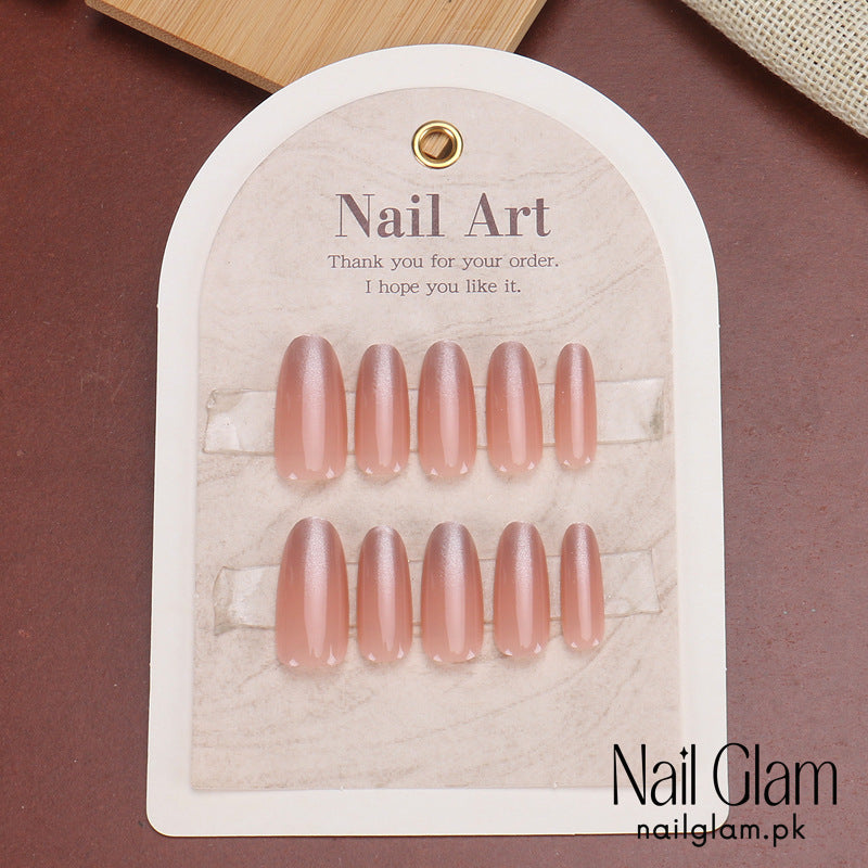 NailGlam 633 - Oval Shiny (30Pcs) - Application Kit Included