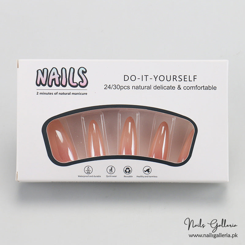 NailGlam 641 - Nude Pink (30Pcs) - Application Kit Included