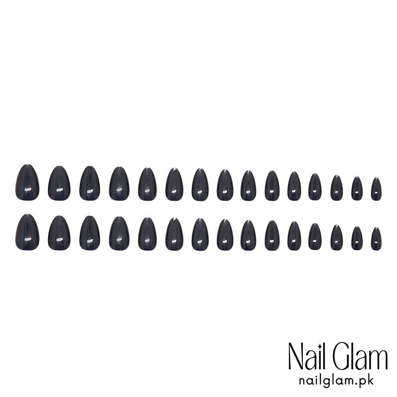 NailGlam649 - Deep Ocean Blue(30Pcs) - Application Kit Included