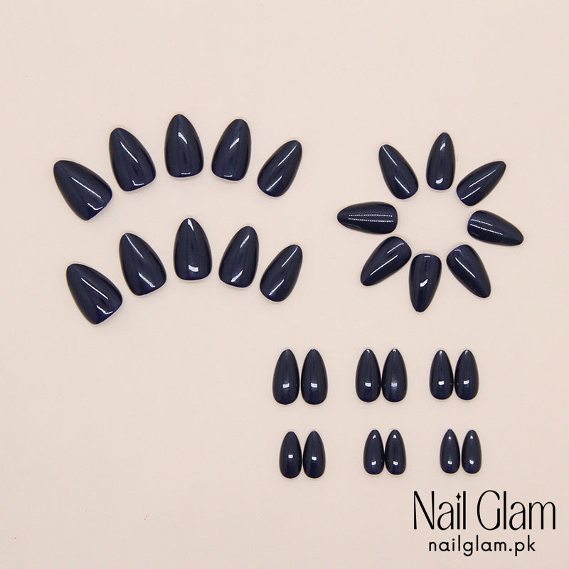 NailGlam649 - Deep Ocean Blue(30Pcs) - Application Kit Included