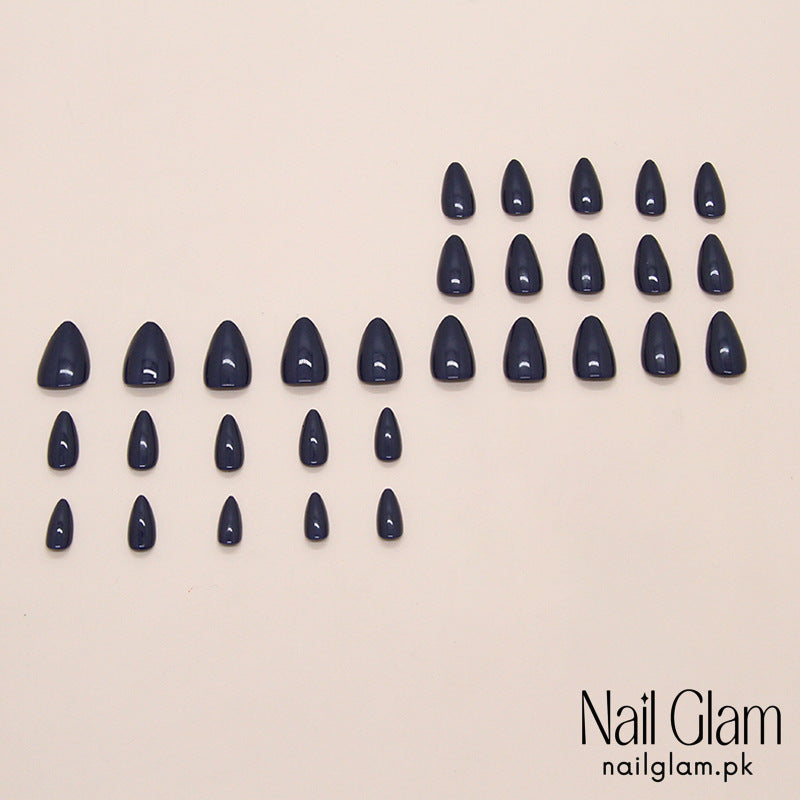 NailGlam649 - Deep Ocean Blue(30Pcs) - Application Kit Included