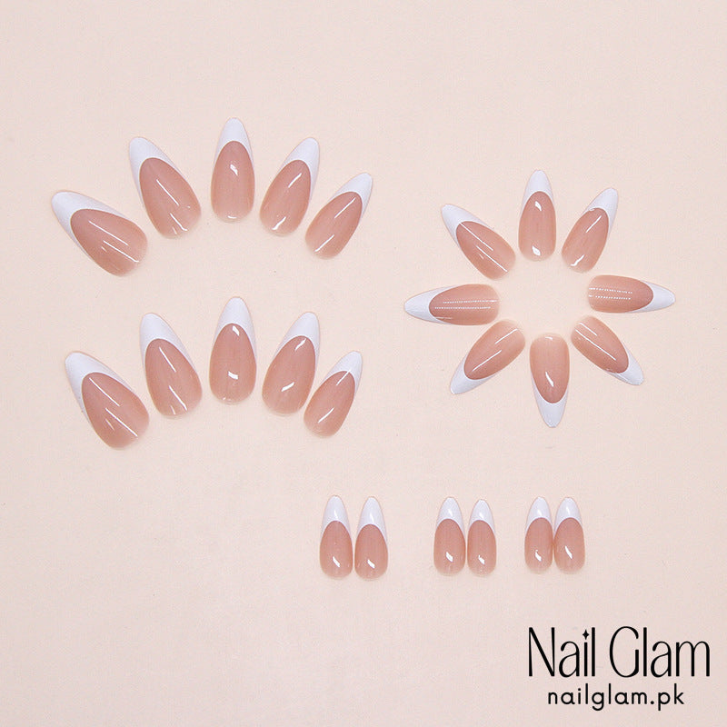NailGlam650 - Coconut Milk French Style (24Pcs) - Application Kit Included