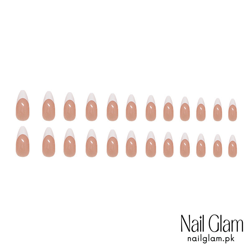 NailGlam650 - Coconut Milk French Style (24Pcs) - Application Kit Included