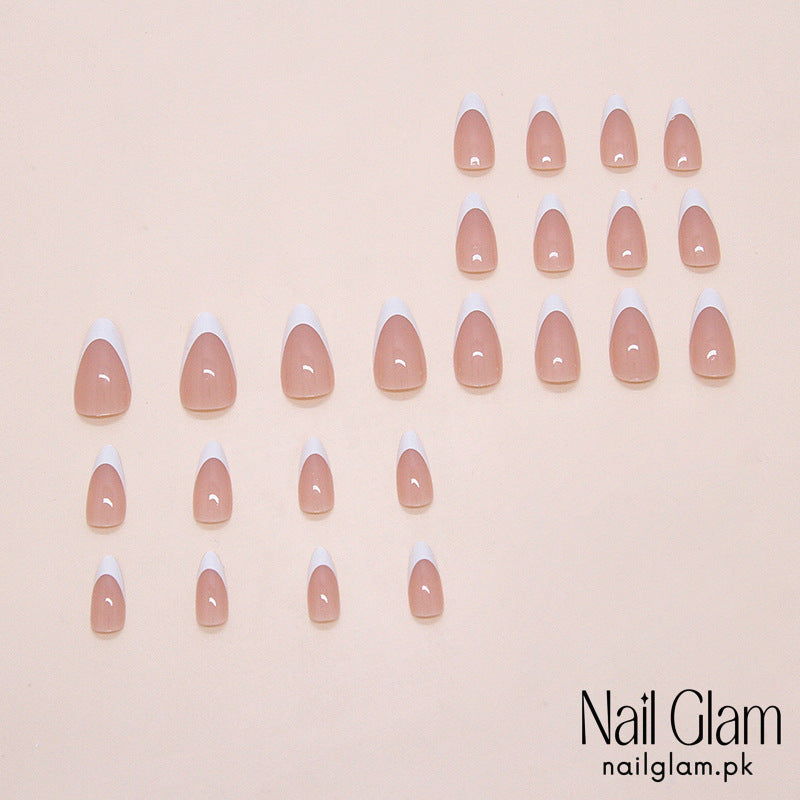 NailGlam650 - Coconut Milk French Style (24Pcs) - Application Kit Included