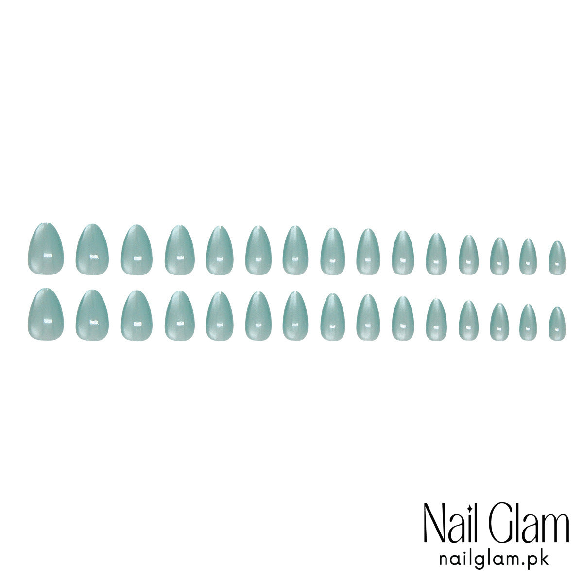 NailGlam652 - Mint Green Grape (30Pcs) -  Application Kit Included