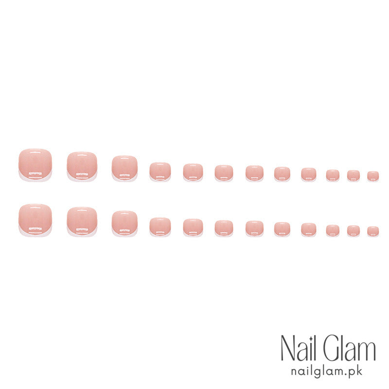Sweet Pink Square Toe Nails (24Pcs) - Nail Kit Included
