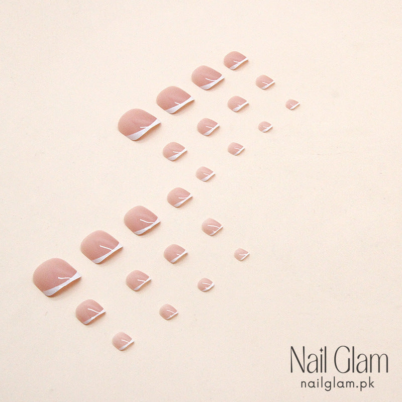 Sweet Pink Square Toe Nails (24Pcs) - Nail Kit Included