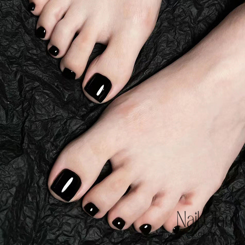 Midnight Square Toe Nails (24Pcs) - Nail Kit Included