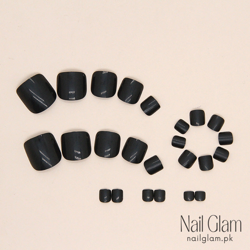 Midnight Square Toe Nails (24Pcs) - Nail Kit Included