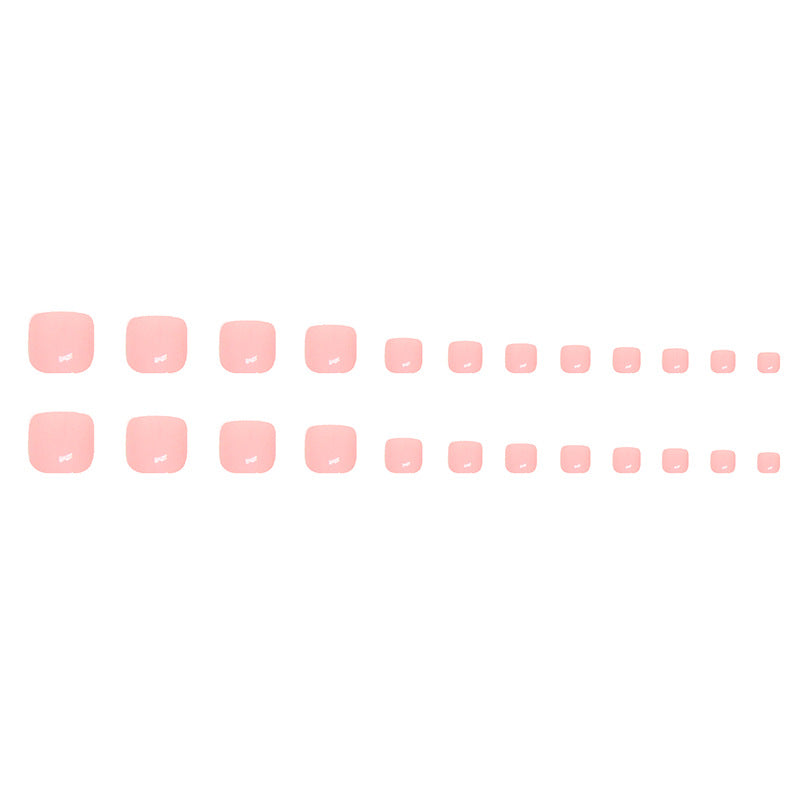 Nail Glam T8 - Soft Pink Square Toe Press-On Nails (24Pcs) - Apllication Nail Kit Included