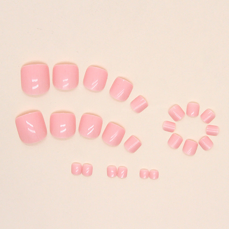 Nail Glam T8 - Soft Pink Square Toe Press-On Nails (24Pcs) - Apllication Nail Kit Included