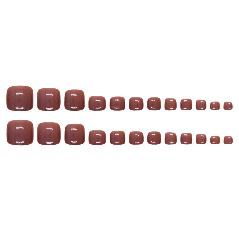 Nail Glam T27 - Mauve Mauve  Press-On Toe Nails (24Pcs) - Application Nail Kit Included
