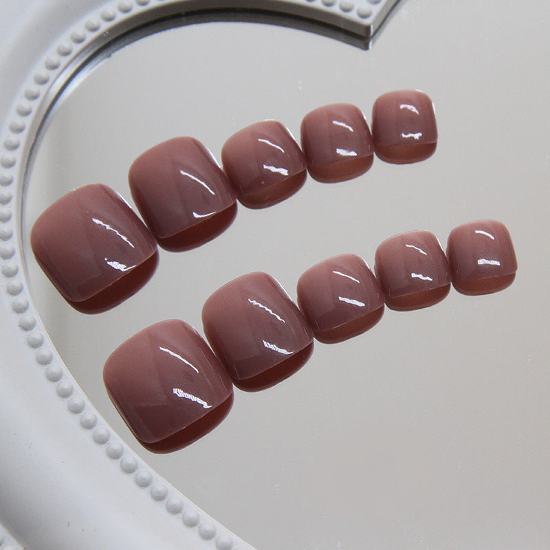 Nail Glam T27 - Mauve Mauve  Press-On Toe Nails (24Pcs) - Application Nail Kit Included