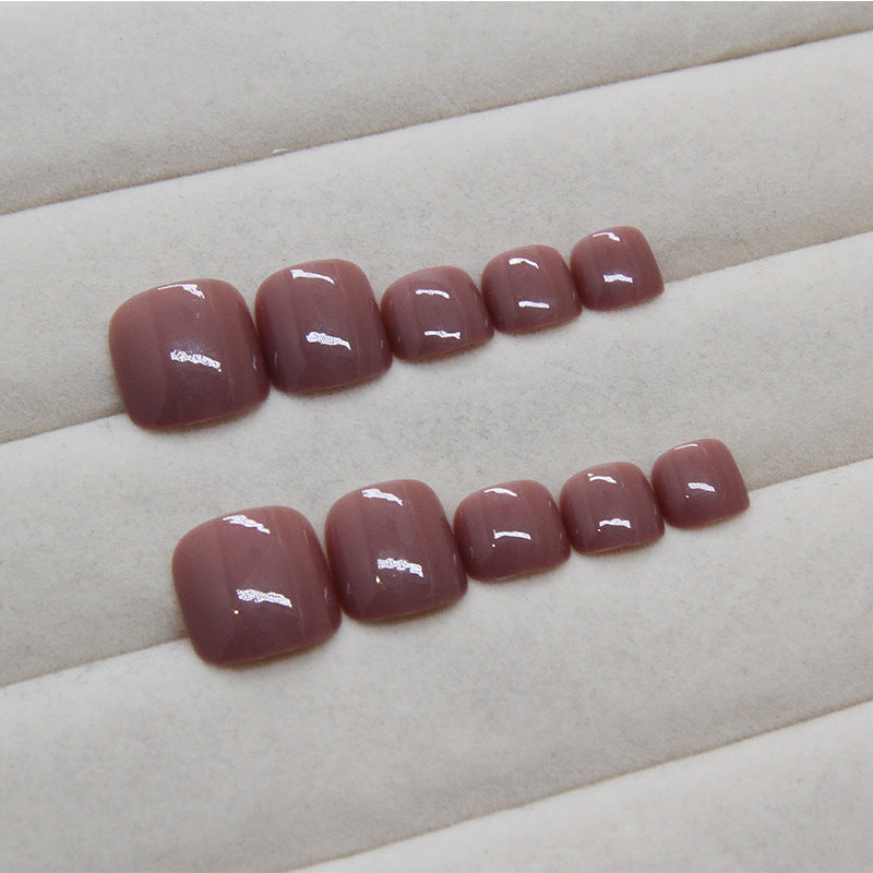 Nail Glam T27 - Mauve Mauve  Press-On Toe Nails (24Pcs) - Application Nail Kit Included