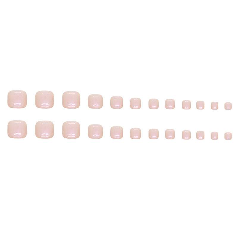 Nail Glam T30 - Pearl Essence Press-On Toe Nails (24 Pcs) - Application Kit Included